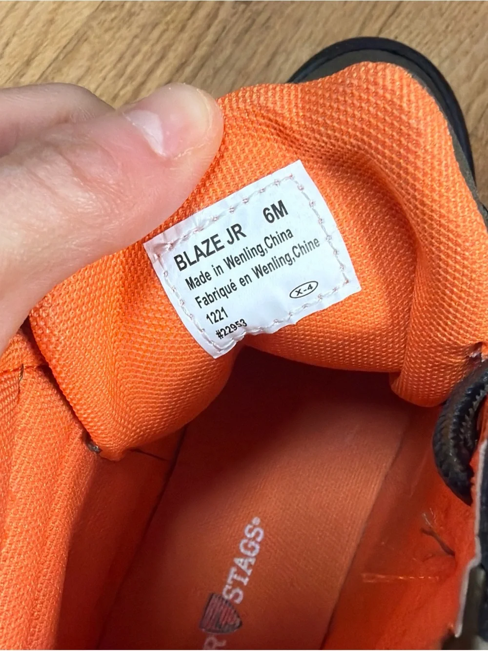 Deer Stags Blaze Jr Olive Camo High-Top Sneakers with Orange Lining 6m